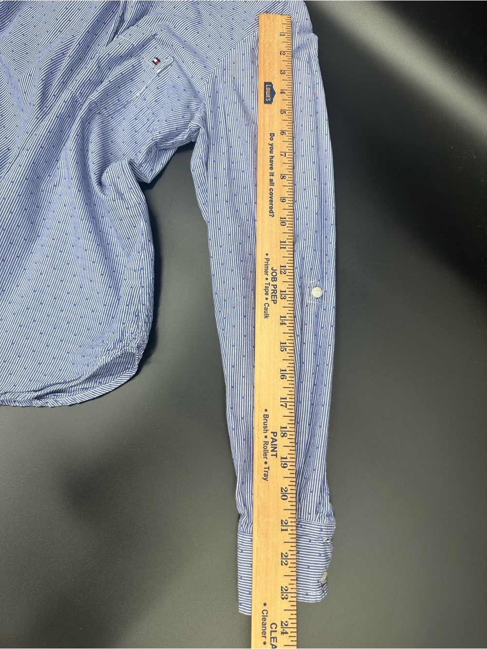 Tommy Hilfiger Blue Stripe Button Front Shirt Medium 100% Cotton Preppy 1268 - Picture 6 of 9